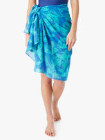 Thumbnail 3 of The Amagansett Sarong | Cobalt Jagged Palms