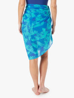 Thumbnail 4 of The Amagansett Sarong | Cobalt Jagged Palms