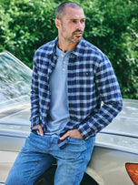 Thumbnail 2 of Seaside Lightweight Flannel | Cloudy Blue Plaid