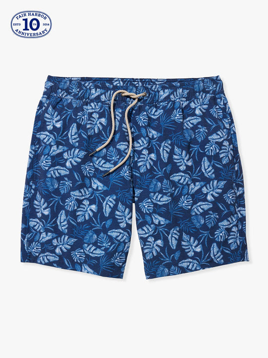 The Bayberry Trunk | Navy Tropical Leaf