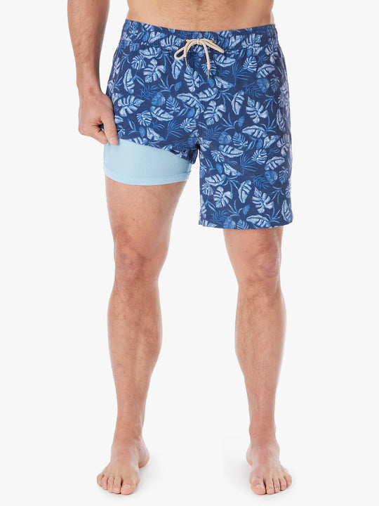 The Bayberry Trunk | Navy Tropical Leaf