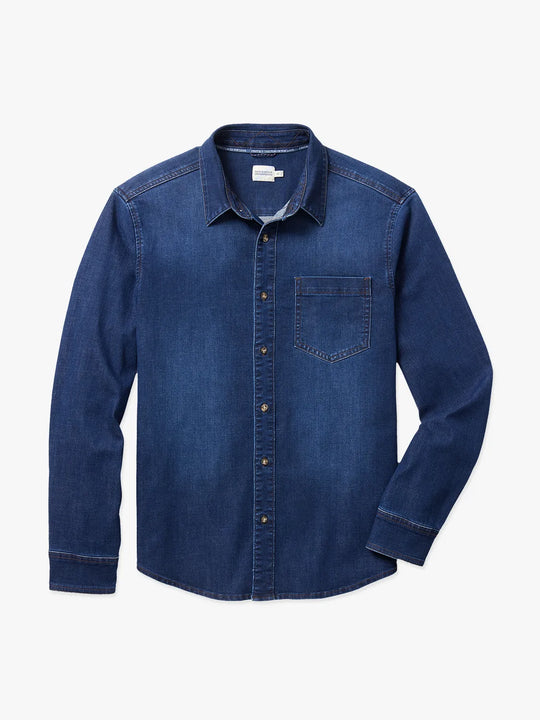 Driftwood Stretch Denim Shirt | Dark Denim Wash