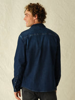 Thumbnail 5 of Driftwood Stretch Denim Shirt | Dark Denim Wash