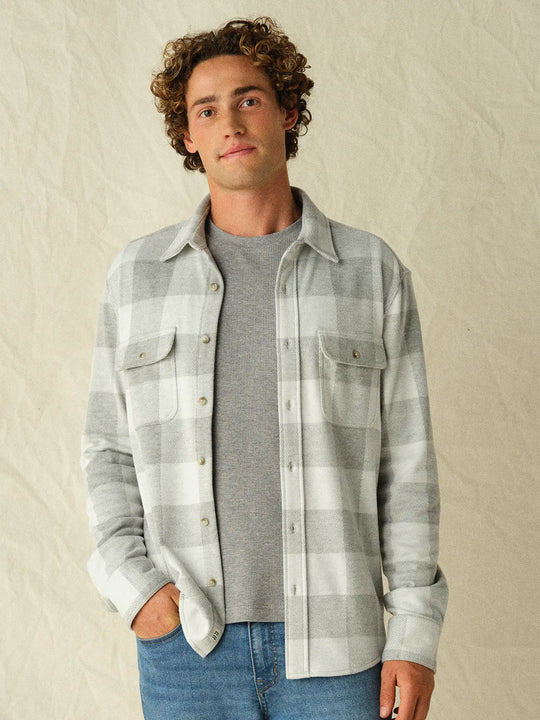 Dunewood Ultra Stretch Flannel | Heather Grey Buffalo Check