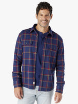 Thumbnail 2 of Dunewood Ultra Stretch Flannel | Friday Nights Navy Plaid