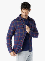 Thumbnail 3 of Dunewood Ultra Stretch Flannel | Friday Nights Navy Plaid