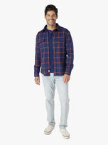 Thumbnail 5 of Dunewood Ultra Stretch Flannel | Friday Nights Navy Plaid