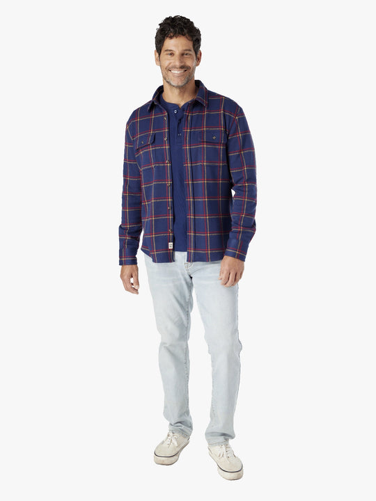 Dunewood Ultra Stretch Flannel | Friday Nights Navy Plaid