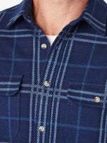 Thumbnail 4 of The Ultra-Stretch Dunewood Flannel | Navy Plaid
