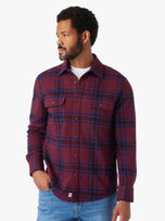 Thumbnail 3 of Dunewood Ultra Stretch Flannel | Cobalt Wine Plaid