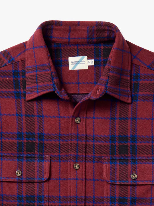 Dunewood Ultra Stretch Flannel | Cobalt Wine Plaid