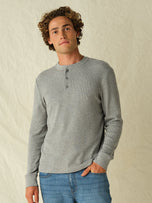 Thumbnail 2 of Hudson Waffle Henley | Heather Grey