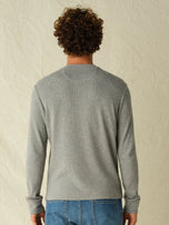 Thumbnail 4 of Hudson Waffle Henley | Heather Grey