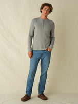 Thumbnail 5 of Hudson Waffle Henley | Heather Grey