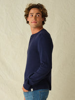 Thumbnail 3 of Hudson Waffle Henley | Navy