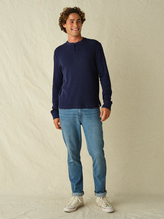 Hudson Waffle Henley | Navy