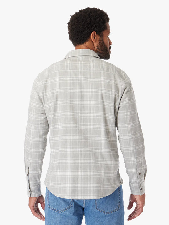 Seaside Lightweight Flannel | Light Grey Plaid