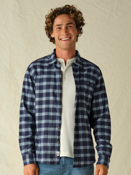 Seaside Lightweight Flannel | Cloudy Blue Plaid