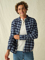 Thumbnail 4 of Seaside Lightweight Flannel | Cloudy Blue Plaid