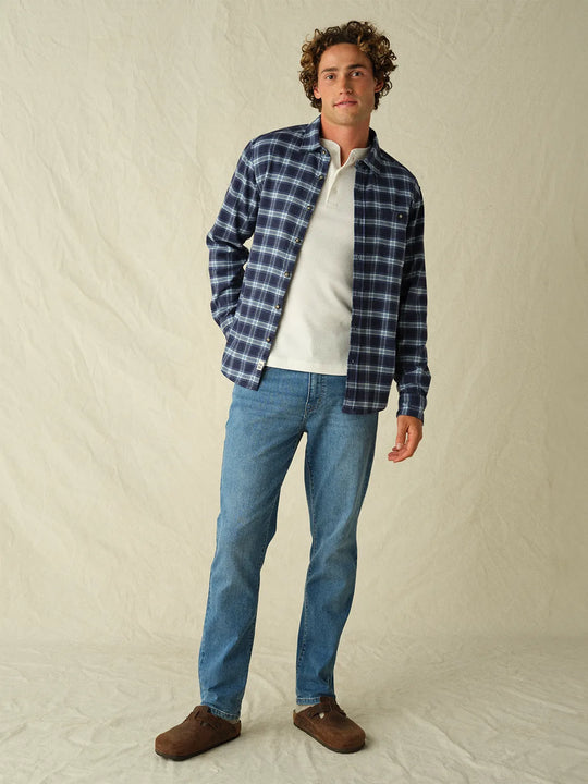 Seaside Lightweight Flannel | Cloudy Blue Plaid