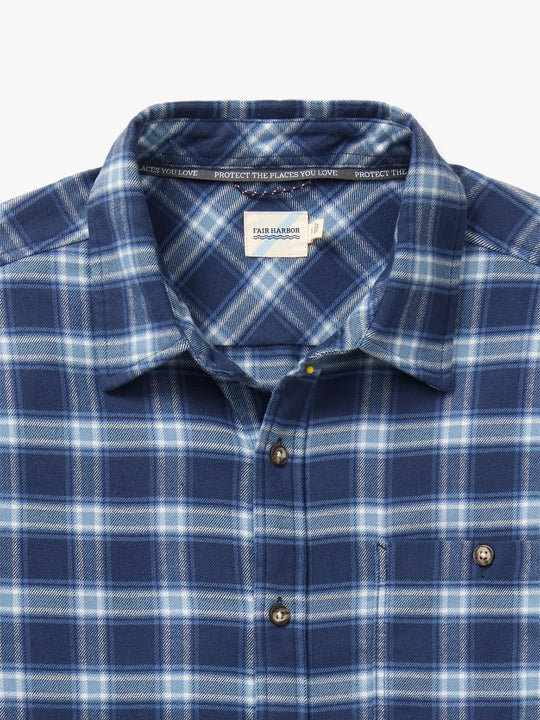 Seaside Lightweight Flannel | Cloudy Blue Plaid