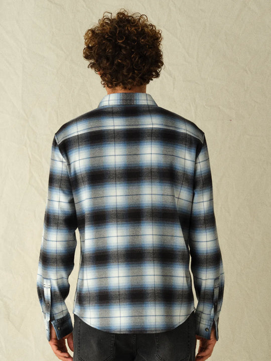 Seaside Lightweight Flannel | Smooth Blue Plaid