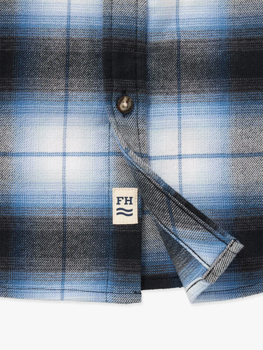 Seaside Lightweight Flannel | Smooth Blue Plaid