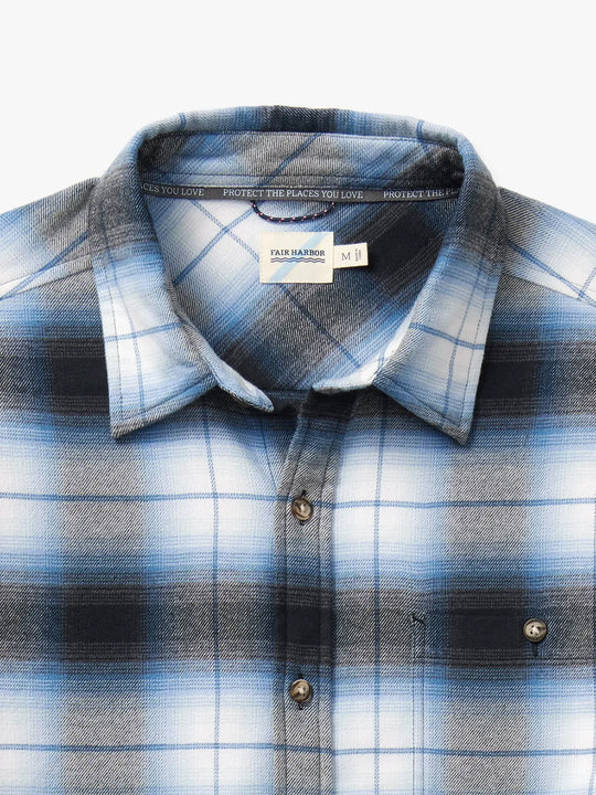 Seaside Lightweight Flannel | Smooth Blue Plaid