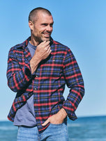 Thumbnail 2 of Seaside Lightweight Flannel | Sail Blue Plaid