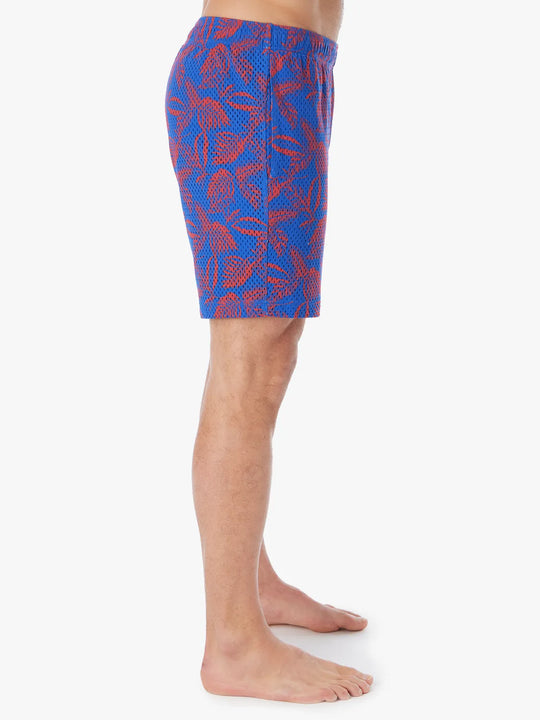 The Schooner Mesh Short | Cobalt Neon Leaves