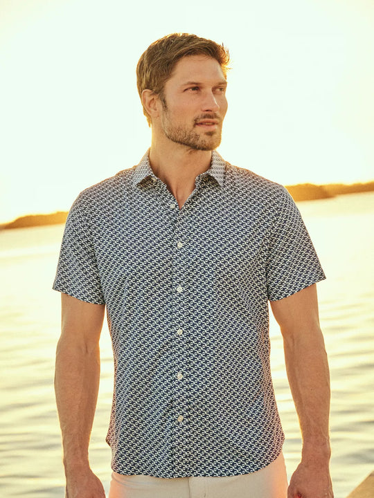 The Windward Shirt | Navy Geo