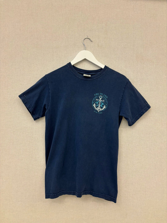 The Fire Island Vintage Tee | Washed Blue Happy Place