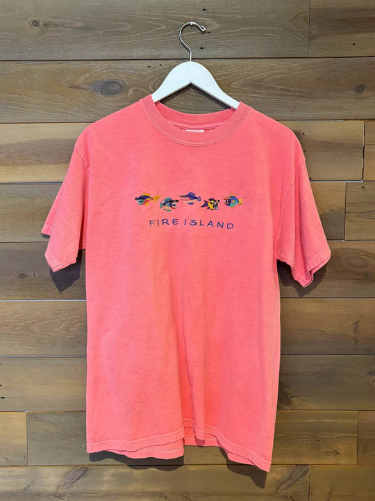 Fire Island Vintage Tee | Washed Neon Fire Island Fish