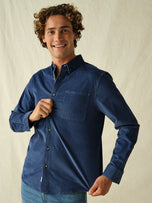 Thumbnail 4 of Wilder Stretch Corduroy Shirt | Denim Blue