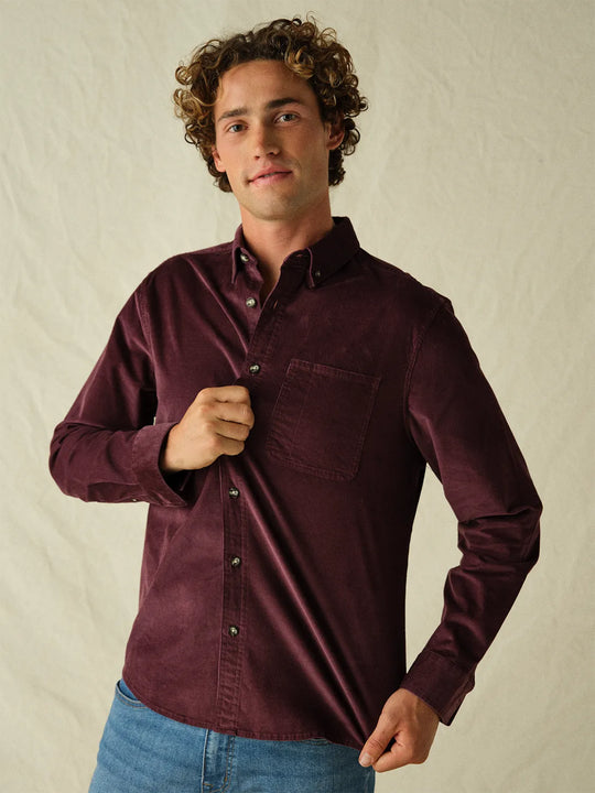 Wilder Stretch Corduroy Shirt | Burgundy