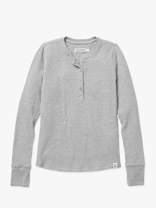 Hudson Waffle Henley | Heather Grey