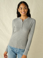 Thumbnail 2 of Hudson Waffle Henley | Heather Grey