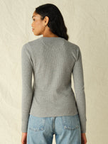 Thumbnail 4 of Hudson Waffle Henley | Heather Grey